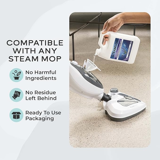 Steam and Go Demineralized Water Bundle - Multi-Surface Cleaning Solution for Steam Mop, Ready-to-Use Floor Cleaner, No PVC, Home & Office Use, Compatible w/Any Mop - Assorted Scents, 32oz, Pack of 4