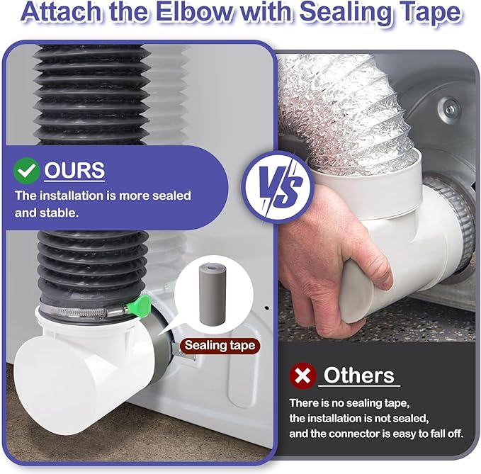 Dryer Vent Hose For Tight Space,Indoor Dryer Vent, Dryer Hose Vent Kit,90 Degree Dryer Vent Elbow,Dryer Vent Connector Kit,Dryer Vent Duct, Dryer Vent Adapter, Dryer Vent Vacuum Hose Attachment