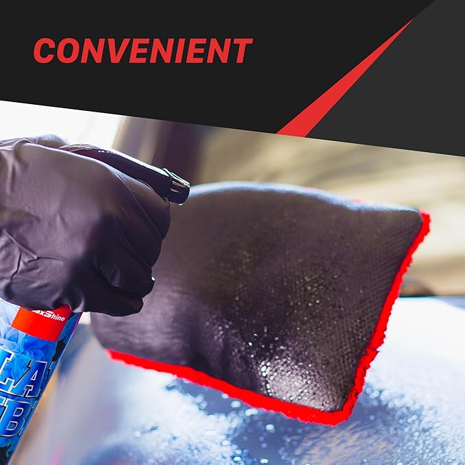 Maxshine Universal Red Clay Washing Mitt for Car Detailing – Microfiber Mitt Removes Contaminants from Paint, Glass, Chrome & Plastic – Clay Bar Alternative for Smooth, Clean Finish