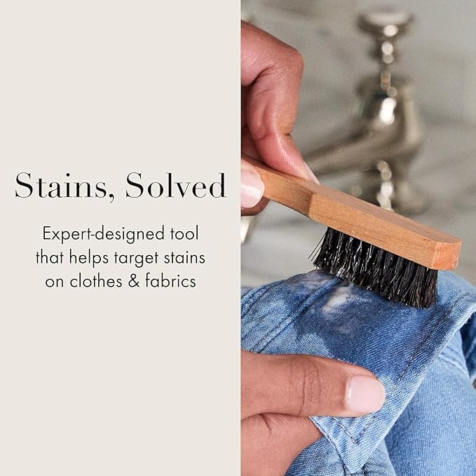 The Laundress Stain Solution, Laundry Stain Remover Treatment for Makeup, Red Wine, Coffee, Grass, 16 oz Stain Brush, Laundry Brush for Clothes Stain Removal, Small Brush for Cleaning