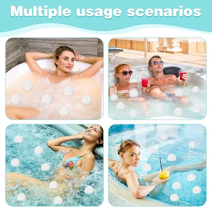 12 Pcs 3 Inch Hot Tub Scum Absorber Ball Reusable Pool Sponge Oil Scum Absorber for Pool Spas Keep Water Clean Floating Removal Filter