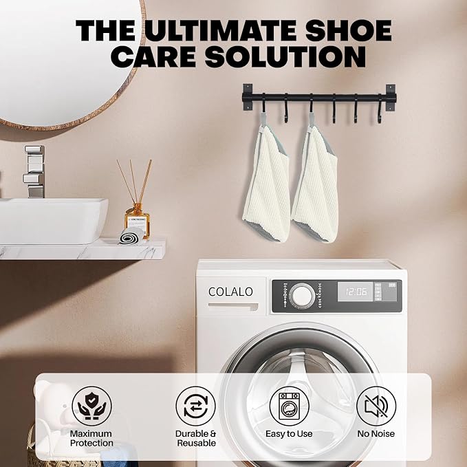 Shoe Washing Machine Bag: Laundry Shoe Bag for Washer and Dryer - 2pc Reusable Shoe Cleaning Bag for Sneaker Tennis Shoes Unstain Cleaner Kit(2 Pcs)