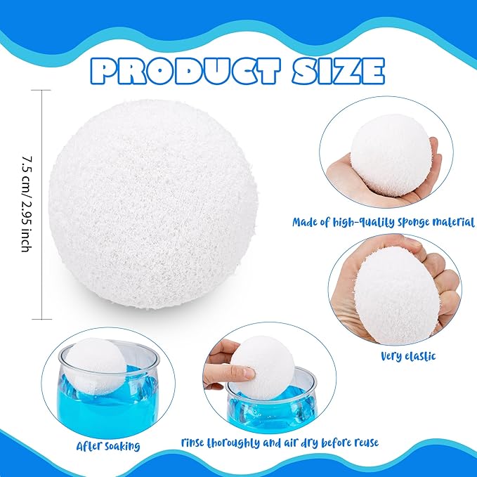 15 Pack Hot Tub Scum Absorber Ball 3 Inch Reusable Absorber Balls for Pool Spa Sponge Oil Scum Ball Keep Water Clean Floating Scum Absorber Removal Filter