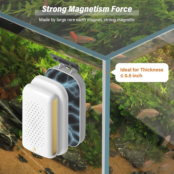 fishkeeper Magnetic Aquarium Fish Tank Glass Cleaner - Exquisite & Super Strong Magnetism, Double Side Floating Algae Scraper Cleaning Tools for 0.1 to 0.7 Inch Glass Tanks (Mini/M/L/XL)