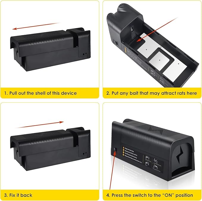 2026 Rat Trap Electric Mouse Trap Zapper with Powerful Voltage,Rechargeable Reusable Electric Mice Trap Rodent Zapper Electronic Mouse Traps Shock Killer for Indoor Kitchen Attic Warehouse Home
