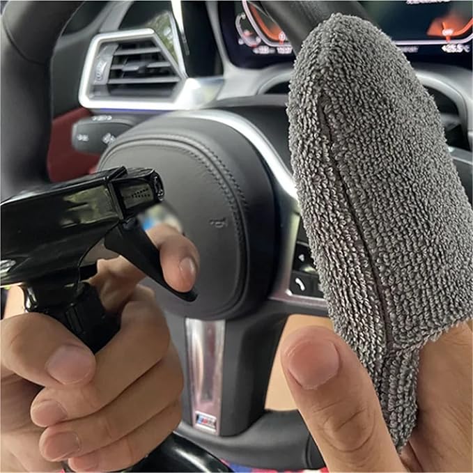 5pcs Car Polishing Wax Sponge Soft Microfiber Car Wax Applicator Mitts Foam Applicator Pad for Car Detailing Care Tool(5pcs Gray)