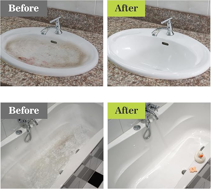NADAMOO 2-Parts Tub and Tile Spray Paint, Enamel Aerosol Refinishing Paint for Bathroom Porcelain Bathtub Sink, 2 Cans, Semi-Gloss White