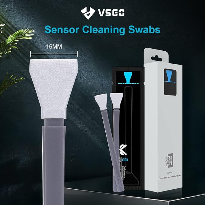 VSGO Camera Sensor Cleaning Kit, 12pcs 16mm APS-C Sensor Cleaning Swabs and Full Frame Sensor Cleaning Kit, 24pcs CMOS Swabs (24mm)