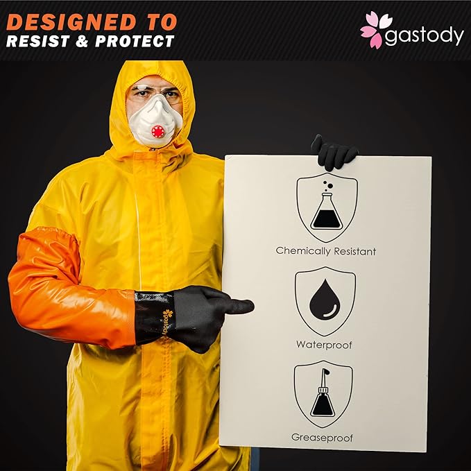 Extra-Long PVC Chemical Gloves Size Flex Bundle - Large & XL