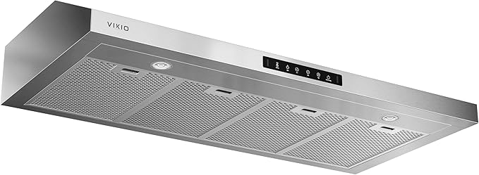 VIKIO HOME 42 Inch Under Cabinet Range Hood 900 CFM, Dual Motor Powerful Kitchen Vent Hood, Gesture & Touch Control, Ultra Quiet DC Motor, Dishwasher-Safe Filters, LED Lights, Stainless Steel