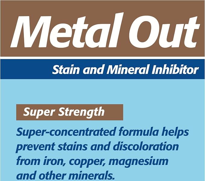Pool Mate 1-Quart Concentrated Metal Out Stain and Mineral Inhibitor, Pool Metal Remover, Stain Remover, Made in USA