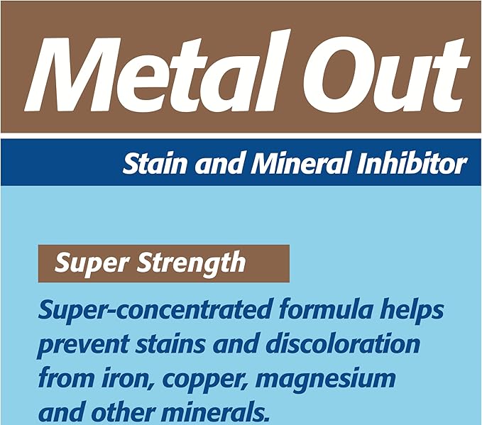 Pool Mate 1-Quart 4-Pack Concentrated Metal Out Stain and Mineral Inhibitor, Pool Metal Remover, Stain Remover, Made in USA