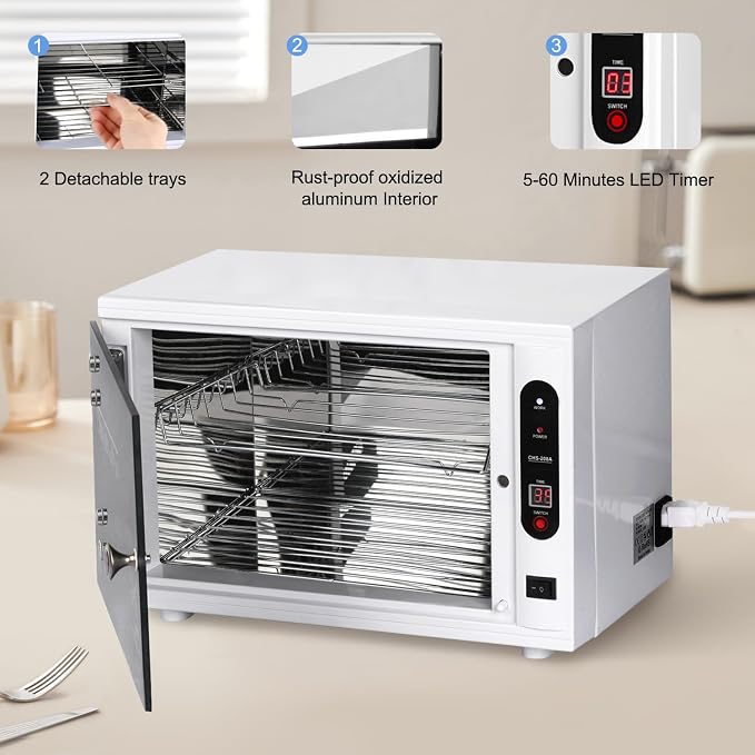 Nail Tool Cleaning Cabinet, Large Capacity Cleaner Box Cleaner Cabinet Cleaning Machine Barber Tool Box Nails Art Tool Equipment for Salon, Spa, Barber