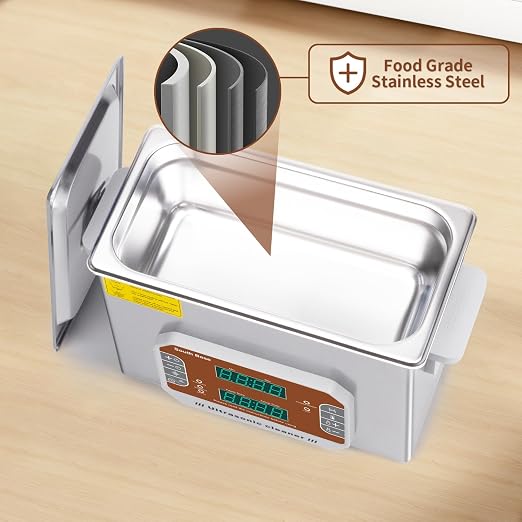 SOUTH BASE Ultrasonic Cleaner,4L Ultrasonic Jewelry Cleaner with Cleaning Basket,Timer&Heater,120W Touch Control Sonic Cleaner for Cleaning Jewelry,Eyeglasses,Coins