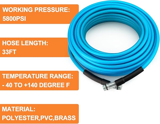 GASHER 33feet Home Dryer Vent Duct Cleaning Kit, 2 Jetter Nozzle, 1/4" NPT Ball Valve, 1/4" NPT Air Plug, 1/4"NPT Reducer Adapter