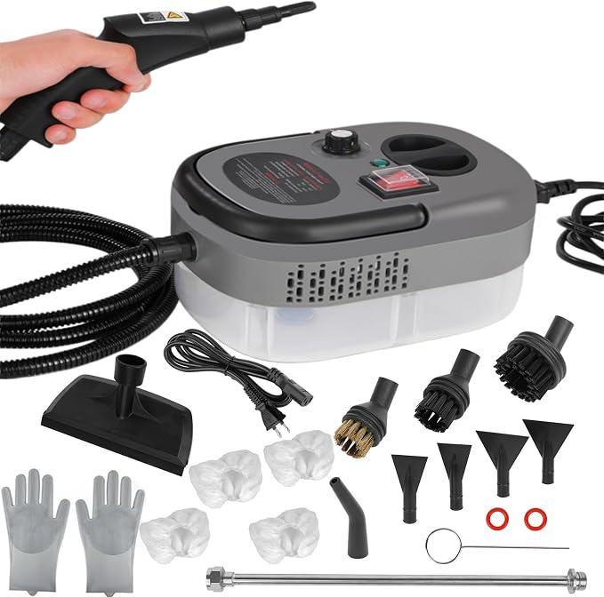 Foandbevi Steam Cleaner 2500W High Pressure Steamer for Cleaning, Car Steamer Handheld Steam Cleaner for Home Use, Hardwood Floor Steam Cleaner for Upholstery, Kitchen, Bathroom, Grout