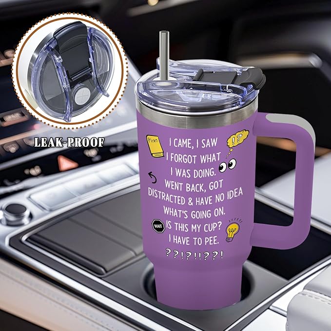 DUUV Birthday Gifts for Women Men, I Came I Saw I Forgot Tumbler 40 Oz, Gag Gifts for Grandma Grandpa Mom Dad Elderly Senior Citizen Old People, Gift for Retirement Birthday Christmas, 1PCS