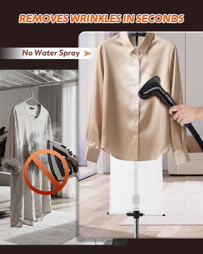 Commercial Standing Garment Steamer with lroning Pad, 1500W Powerful Steamer for Clothes, 2.9L Tank for 65 Min Continuous Steam, 40s Fast Heat-up, Professional Clothing lron for Home