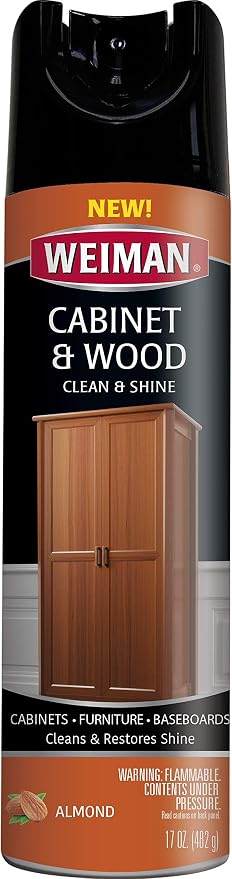 Weiman Cabinet & Furniture Polish - 17 Ounce - Aerosol Protect Clean Polish Wax Your Wood Tables Chairs Cabinets