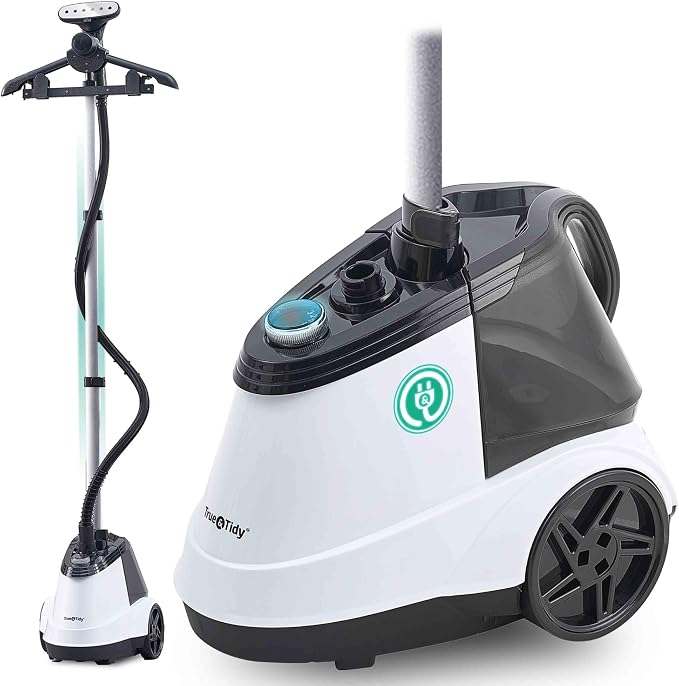 True & Tidy® Pro Smart Auto-Off Commercial Garment Steamer with Extra Large 2.9L (98 oz) water tank, Heavy Duty with 3 Steam Settings, Aluminum Steam Plate, up to 90 mins