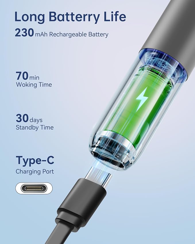 Jegoat Ear Wax Removal, Ear Wax Removal Tool Camera with 1296P HD Camera and 6 LED Lights, Ear Cleaner with 10 Ear Pick, Upgraded Ear Wax Removal Kit for iOS and Android, Gray