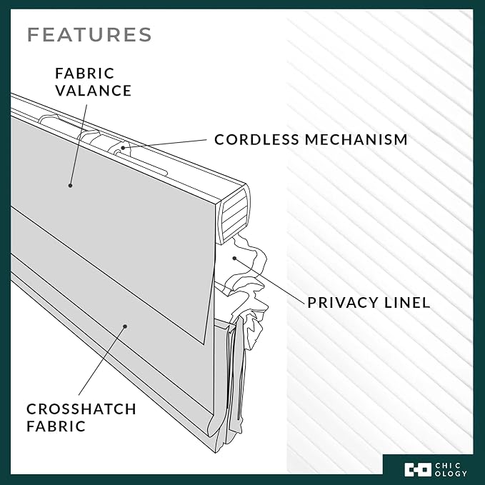 Chicology Cordless Roman Window Shade, Belgian Flax, 30" W x 72" H | Cordless Child-Safe, Room Darkening UV, Inside/Outside Mount, True-to-Size No Cut, Rich Textured Fabric, Spot-Clean Care Only