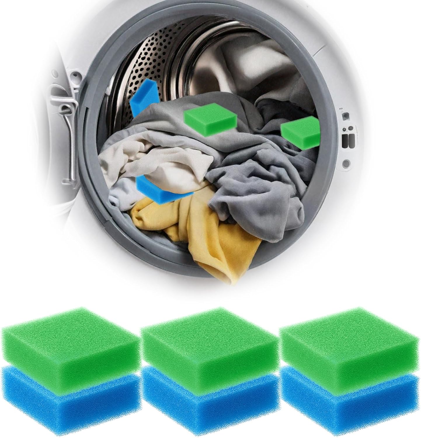 6 Pcs Pet Hair Remover for Laundry, Reusable Pet Hair Catcher Anti Winding Lint Traps for Washing Machine & Dryer Hose, Effective for Clothes Dog Cat Fur Lint and Dander