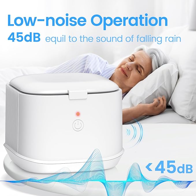 Ultrasonic Retainer Cleaner,50kHz Ultrasonic Denture Cleaner Machine for Aligner, Night guard, Braces, Jewelry and More 300ML Pod(White)