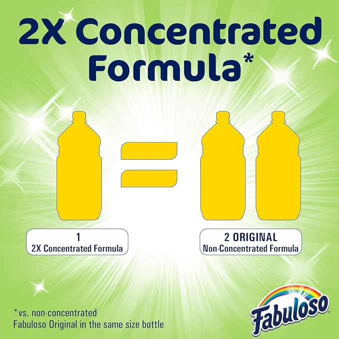 Fabuloso Multi-Purpose Cleaner 2x Concentrated Formula - 128 fl oz | 1 Gallon - Cleaner Cloth - Colors & Packaging May Vary