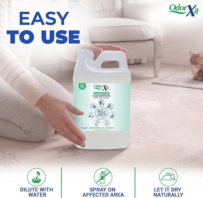 Concentrated Pet Urine Odor Eliminator, Ideal for Cat, Dog Poo and Urine Smell, Versatile & Natural Odor Neutralizer for Home and Outdoor Use, Deodorizer & Absorber, Concentrate, 64oz