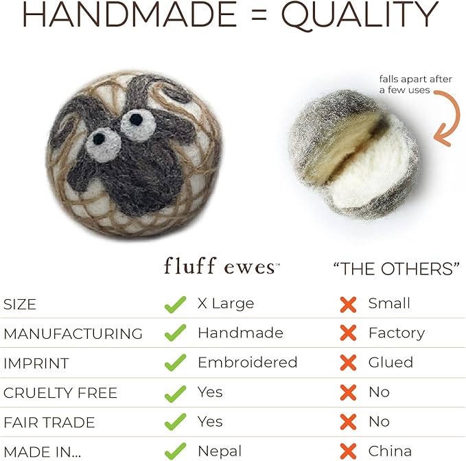Hustle & Blush Wool Dryer Balls and Essential Oils Blend Bundle Laundry Set, Reduces Drying Time, Chemical Free with Long Lasting Fresh Scent Laundry Supplies - 2 Pack, Lights & 15 ml Lavender Rain