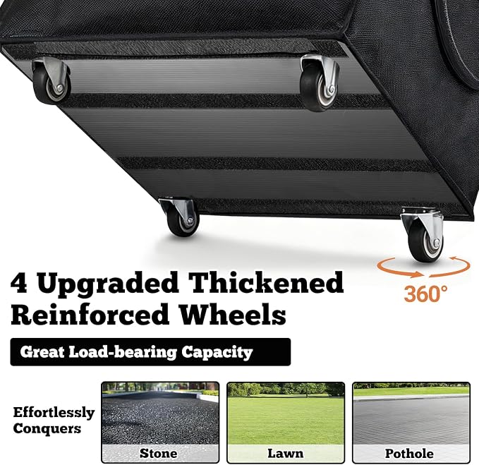Reusable Grocery Bag on Wheels, 130L Large-Capacity Zippered Roller Tote, Carries Up to 90 LBS, Lightweight for Groceries, Laundry, Moving, Storage