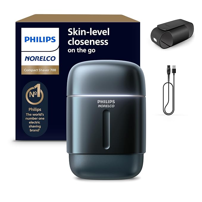 Philips Norelco Shaver 700 Series - Compact Electric Shaver, Lift & Cut System, Dual SteelPrecision Blades, 4D Flex Heads, Wet & Dry Shave, Travel Case, Model S794/94