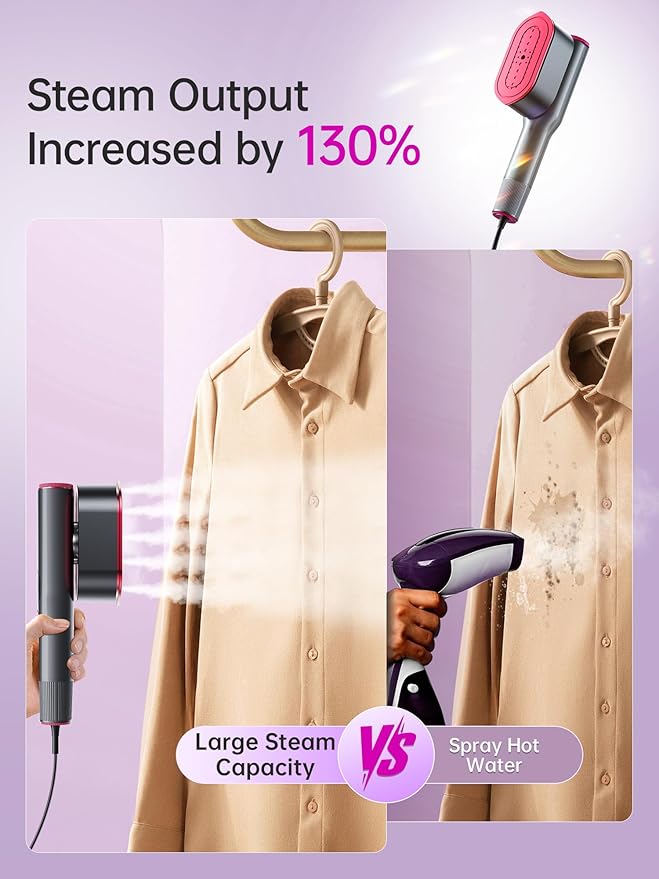 DRFLASH 2-in-1 Steamer & Iron for Clothes,15s Fast Heat-up 1200W Portable Handheld Garment Steamer,Travel Size with Large Ceramic Heat Panel,Quick Wrinkle Removal,110V-120V