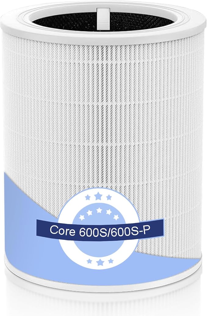 Core 600s Replacement Filter Compatible with Levoit Core 600S-P Air Purifier, 3-in-1 HEPA High-Efficiency Activated Carbon Filter for Home Large Room, Core 600S-RF