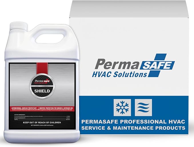 PermaSafe HVAC Solutions - Antimicrobial HVAC Surface SHIELD | Inhibits Growth & Spread of Bacteria, Mold, Mildew, Fungi, other Microbes & Odors on All System & Air Duct Surfaces for Up to 3 Months