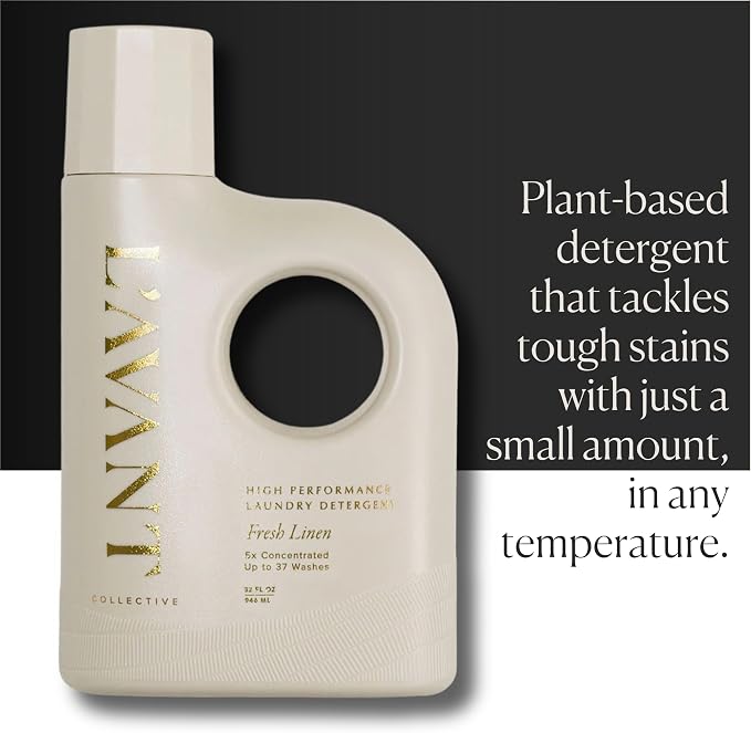L'AVANT Collective Luxury Laundry Detergent | Fresh Linen | Natural Non-Toxic Liquid Laundry Soap with Enzymes | Plant-Based, HE Compatible, Protects Colors | 30 oz