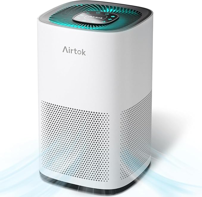 AIRTOK Air Purifiers for Bedroom,HEPA Air Cleaner for Large Room Up to 793ft²,H13 True HEPA Air Filter with Odor Eliminator,Filters 99.95% Smoke,Pollen Dander,Dust,Odor,Pet Dander,Office,Bedroom