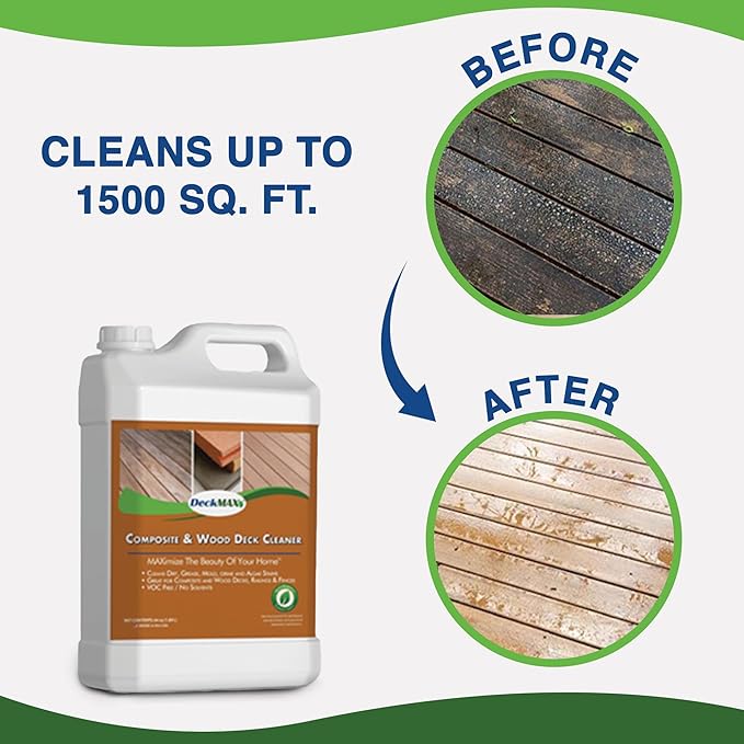 DeckMAX Concentrated Composite & Wood Deck Cleaner - Nation’s Leading Wood & Composite Deck Cleaner Recommended by Manufacturers, Distributors & Contractors