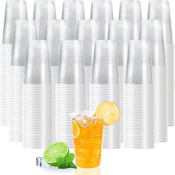 BYSNOW 9 oz Clear Plastic Cups, 2000 Count Bulk, PP Clear Plastic Cups Disposable for Party Suit for Hot Beverages, Soda, Juice (9oz 2000count)