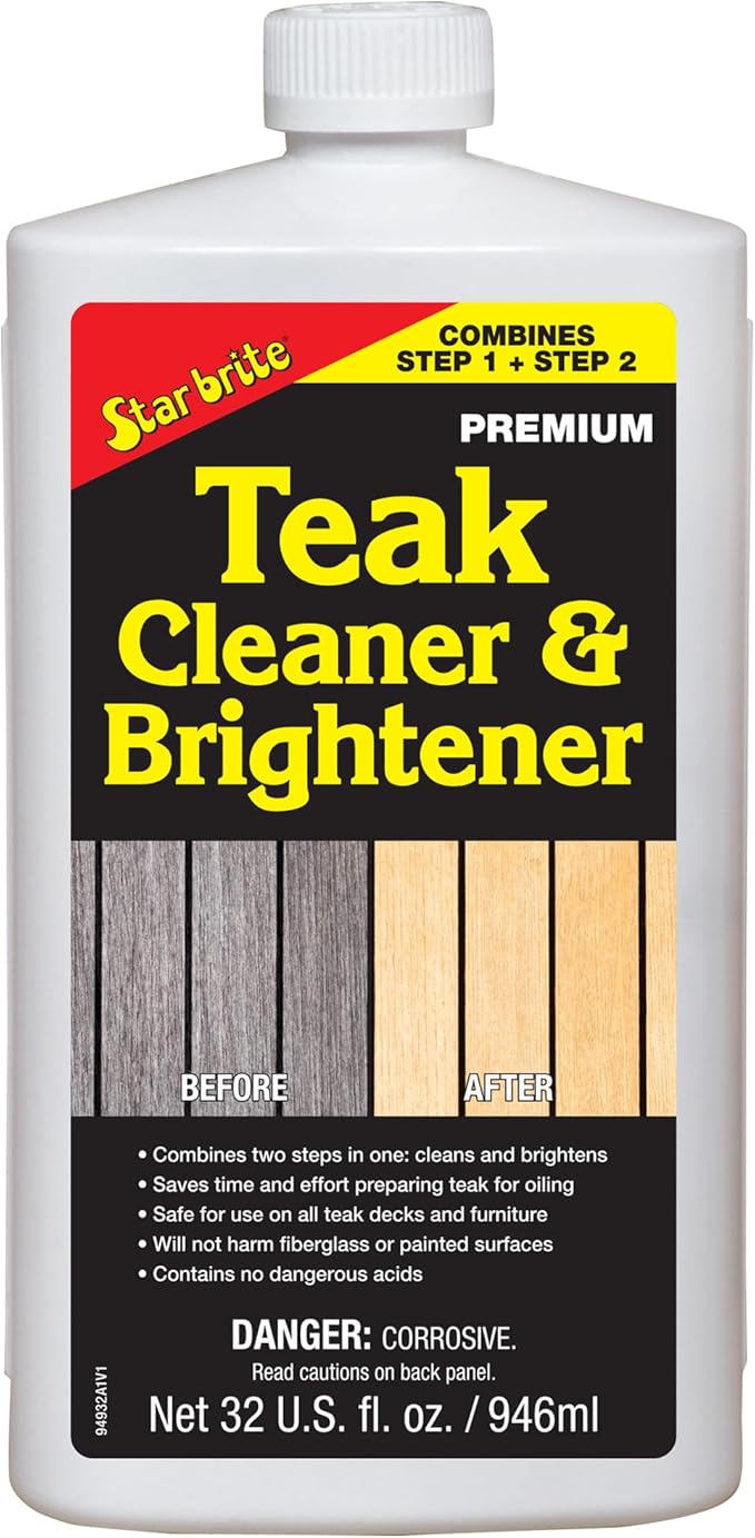 Star Brite Teak Cleaner & Brightener, Restore Weathered Wood, 32oz (094932)
