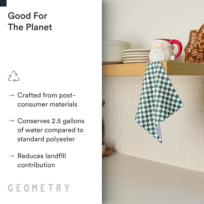 GEOMETRY Holiday Kitchen Dish Cloths - Quick Dry Dishcloths for Kitchen - Premium Dish Rags with Geoweave - 3-Pieces (Wrapped Up, 10"x10")