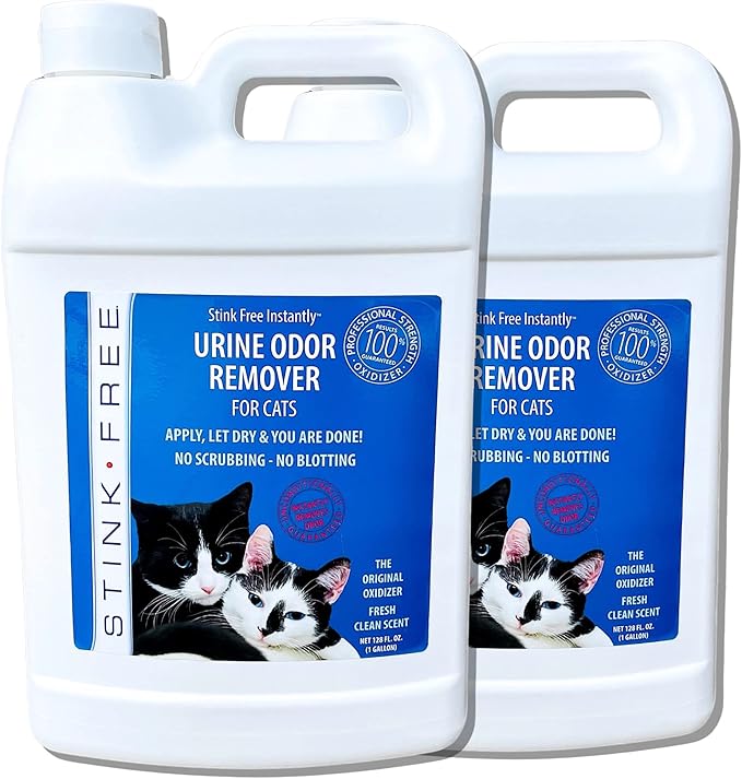 Instantly Cat Urine Odor Remover & Eliminator Cleaning Solution, Oxidizer Based Pee Cleaner Solution & Deodorizer for Carpets, Outdoor Rugs, Rugs, Mattress, etc. 2-128 oz Gallons