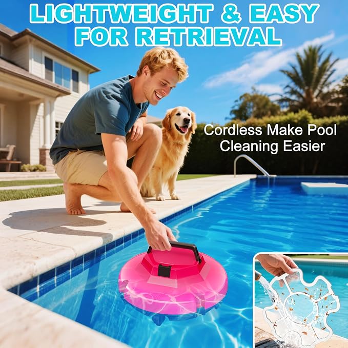 2026 Cordless Robotic Pool Cleaner, Pool Vacuum for Above Ground Pool with 120 Mins Runtime, Auto-Parking Robot Pool Cleaner for Inground Flat Pools Up to 1000 sq.ft