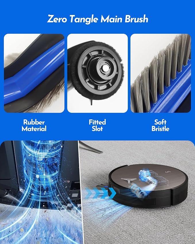 X11 OmniCyclone Accessories Kit for Ecovacs Deebot X11 OmniCyclone/X11 Pro Omni/T80S Omni/Yeedi S20 Infinity/Yeedi S16 Plus, Deebot x11 Replacement Parts:2 Main Brush, 4 Roller Mop, 6 Side Brush