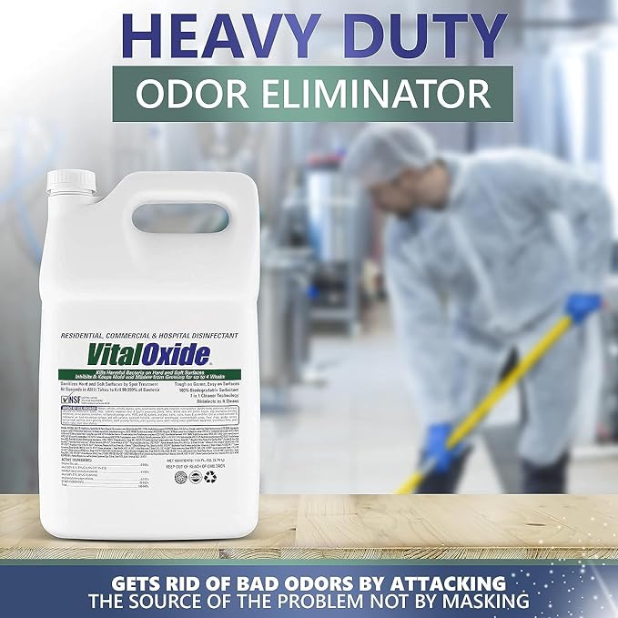 Vital Oxide Disinfectant, Deodorizer, Cleaner, Food-Contact Sanitizer, Virucide – (EPA registration #82972-1) – Kills Mold & Mildew, Eliminates Odors -1 Gallon