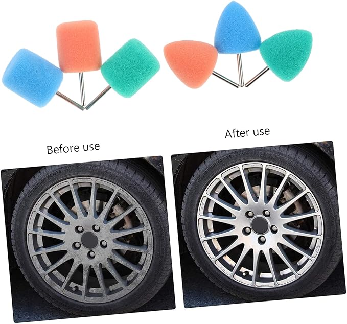 SOLUSTRE 48pcs Buffing Mop Kit for Auto Detailing Sponge Polishing Pads Professional Car Buffing Wheel for Electric Pneumatic Polisher for Headlights and Door Handles