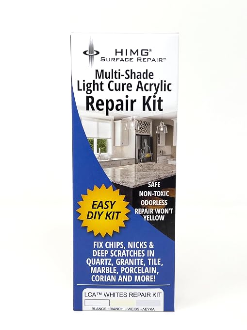 White Tones - Quartz Countertop Repair Kit White - Quartz, Marble, Granite, Acrylic, Porcelain Countertop Chip Repair Kit - White Quartz Chip Repair Kit - HIMG Surface Repair