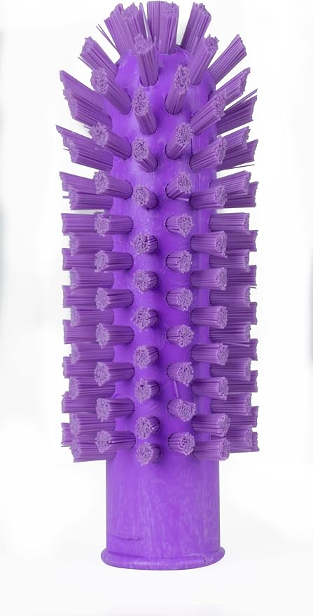 SPARTA Industrial Tank Brush Head Pipe Brush Head, Drain Brush with 3/4" Thread Hole (Handle Not Included) for Commercial Use, Plastic, 2 x 5.7 Inches, Purple (Pack of 6)