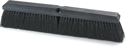 SPARTA Flo-Pac Plastic Floor Sweep, Floor Brush for Cleaning, 18 Inches, Black